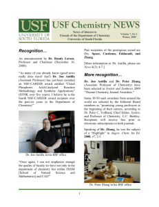 USF Chemistry News - Chemistry Department