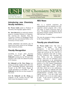 USF Chemistry NEWS - Chemistry Department