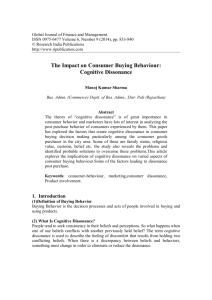 The Impact on Consumer Buying Behaviour: Cognitive Dissonance