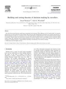 Building and testing theories of decision making by travellers