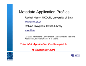 Metadata Application Profiles - Dublin Core® Metadata Initiative