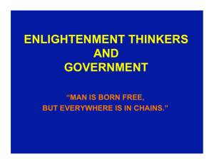 ENLIGHTENMENT THINKERS AND GOVERNMENT