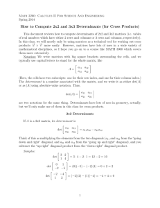 Determinants and computing cross product