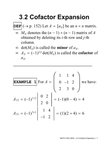 3.2 Cofactor Expansion