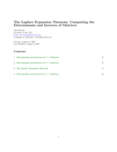 The Laplace Expansion Theorem: Computing the
