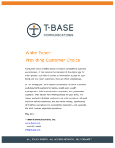 T-Base Communications White Paper Providing Customer Choice