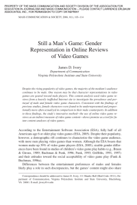 Still a Man's Game: Gender Representation in Online Reviews of