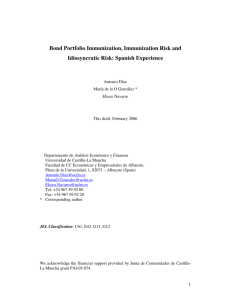 Bond Portfolio Immunization, Immunization Risk and