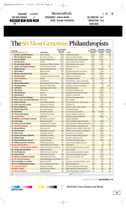 The 50 Most GenerousPhilanthropists