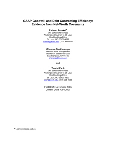GAAP Goodwill and Debt Contracting Efficiency: Evidence from Net
