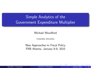 Simple Analytics of the Government Expenditure Multiplier