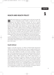 health and health policy - American College of Healthcare Executives