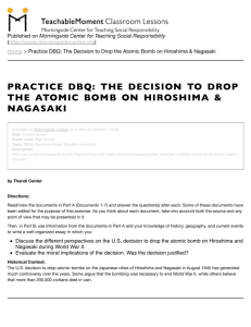 Practice DBQ: The Decision to Drop the Atomic Bomb on Hiroshima