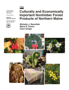 Culturally and Economically Important Nontimber Forest Products of