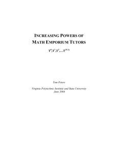 INCREASING POWERS OF MATH EMPORIUM TUTORS