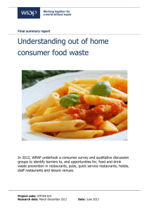 Understanding out of home consumer food waste