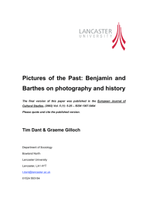 Pictures of the Past: Benjamin and Barthes on