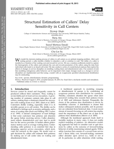 Structural Estimation of Callers' Delay Sensitivity in Call Centers