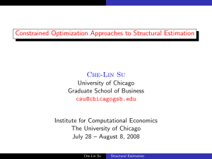 Constrained Optimization Approaches to Structural Estimation I