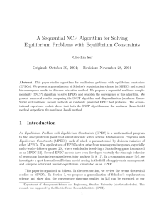 A Sequential NCP Algorithm for Solving Equilibrium Problems with