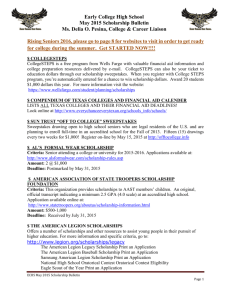 Early College High School May 2015 Scholarship Bulletin Ms. Delia