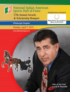 Congratulations - National Italian American Sports Hall of Fame