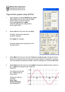 Trigonometric graphs using WinPlot.