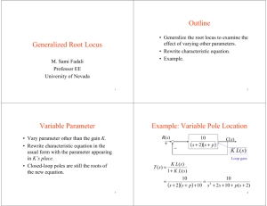 Generalized Root Locus Outline Variable Parameter Example