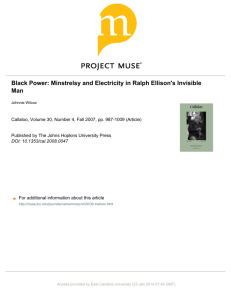 Black Power: Minstrelsy and Electricity in Ralph Ellison's Invisible Man