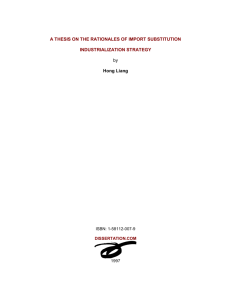 A Thesis on the Rationales of Import Substitution