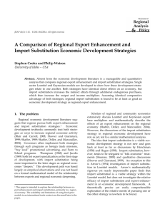 A Comparison of Regional Export Enhancement and Import