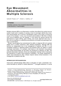 Eye Movement Abnormalities in Multiple Sclerosis
