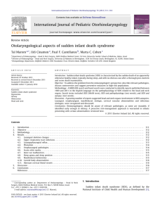 Otolaryngological aspects of sudden infant death syndrome