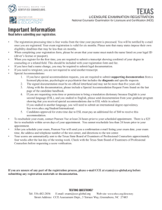 registration form - National Board for Certified Counselors