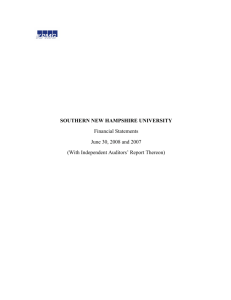 SOUTHERN NEW HAMPSHIRE UNIVERSITY Financial