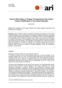 How to Sell Lisbon in Prague: Prospects for the Lisbon Treaty's