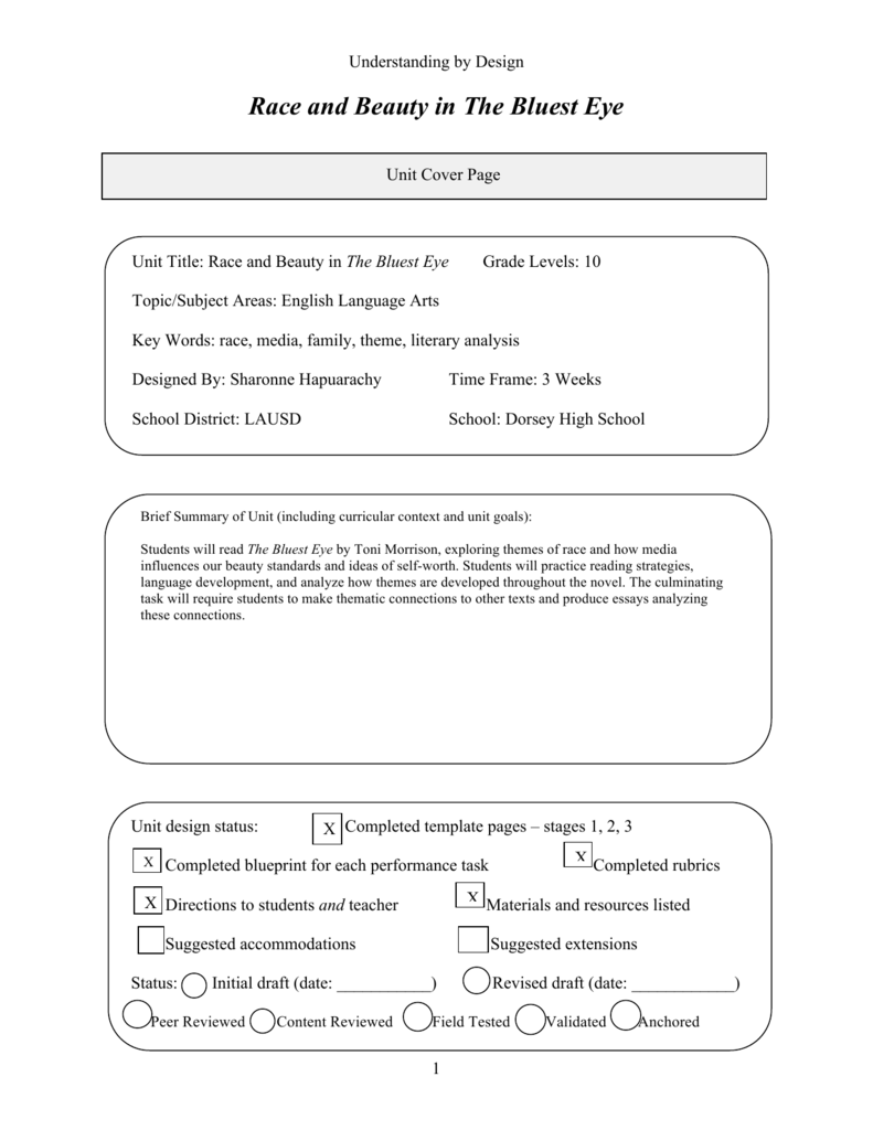 the bluest eye research paper topics