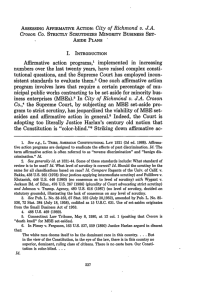 Assessing Affirmative Action: City of Richmond v. J.A. Croson Co