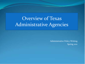 Overview of Texas Administrative Agencies