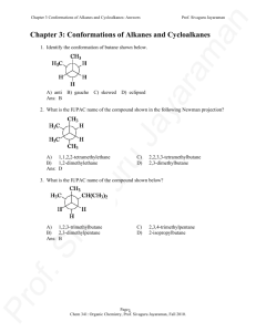 Chapter 3: Conformations of Alkanes and