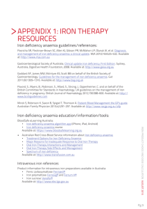 APPENDIx 1: IrON ThErAPY rESOUrCES