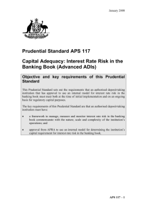 Prudential Standard APS 117 Capital Adequacy: Interest Rate Risk