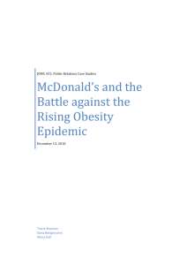 McDonald's and the Battle against the Rising Obesity Epidemic