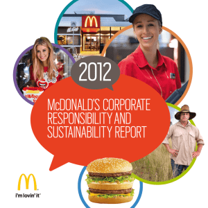 McDonalD's Corporate responsibility anD sustainability