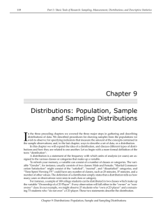 Chapter 9 Distributions: Population, Sample and Sampling