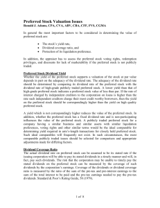 Preferred Stock Valuation Issues