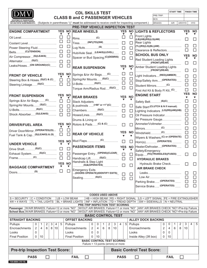 driving test score sheet texas