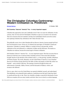 The Christopher Columbus Controversy: Western