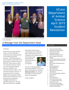 UConn Department of Animal Science April 2015 Student Newsletter