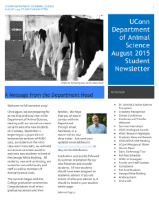 UConn Department of Animal Science August 2015 Student